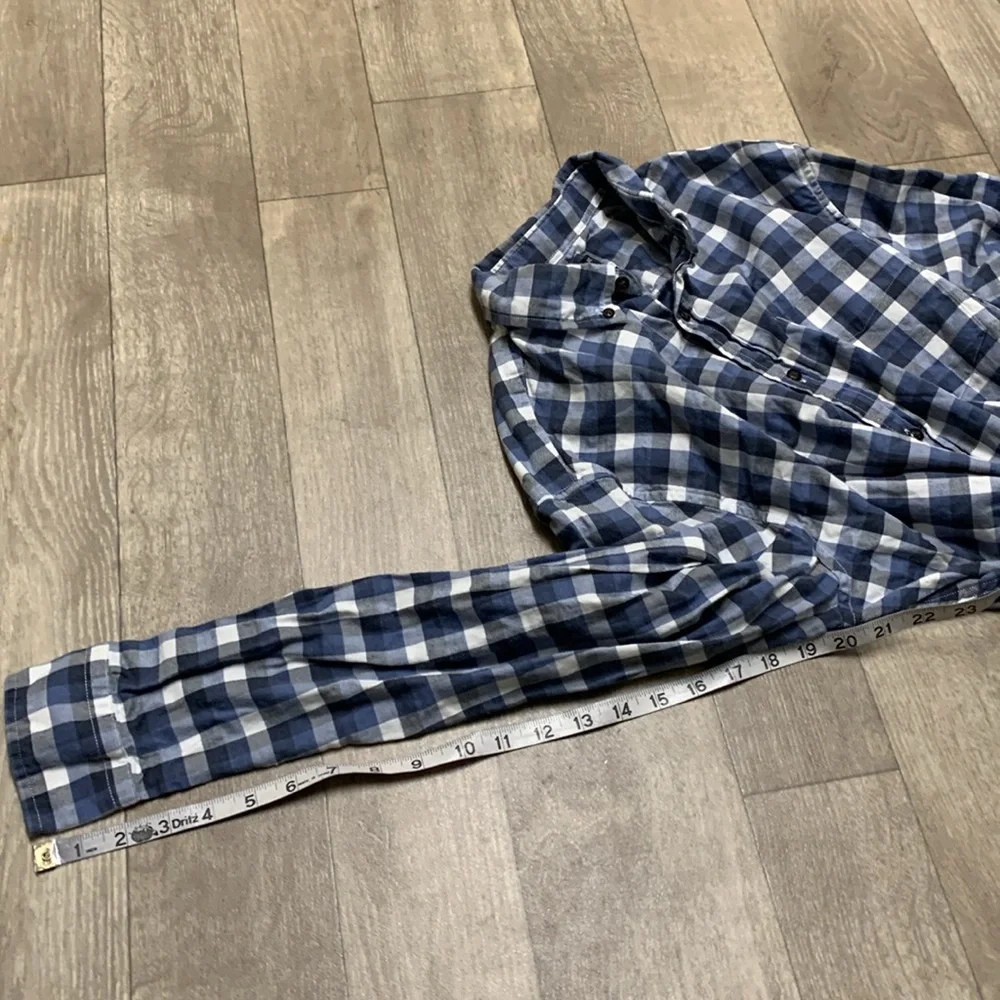 Mens‎ Banana Republic Luxe Flannel Slim Fit Gingham Button Up Casual Shirt